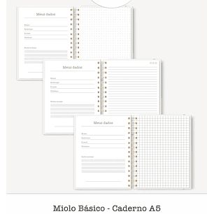 Arquivo Miolos Básicos Caderno A5 - 3 MODELOS