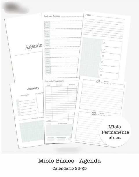 Arquivo Miolo Básico Agenda A5 Cinza