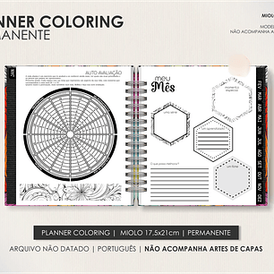 Arquivo Miolo Planner Coloring Permanente - Português