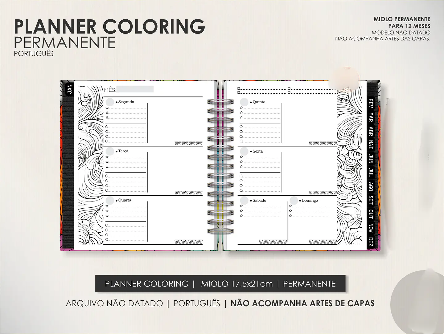 Arquivo Miolo Planner Coloring Permanente - Português 3