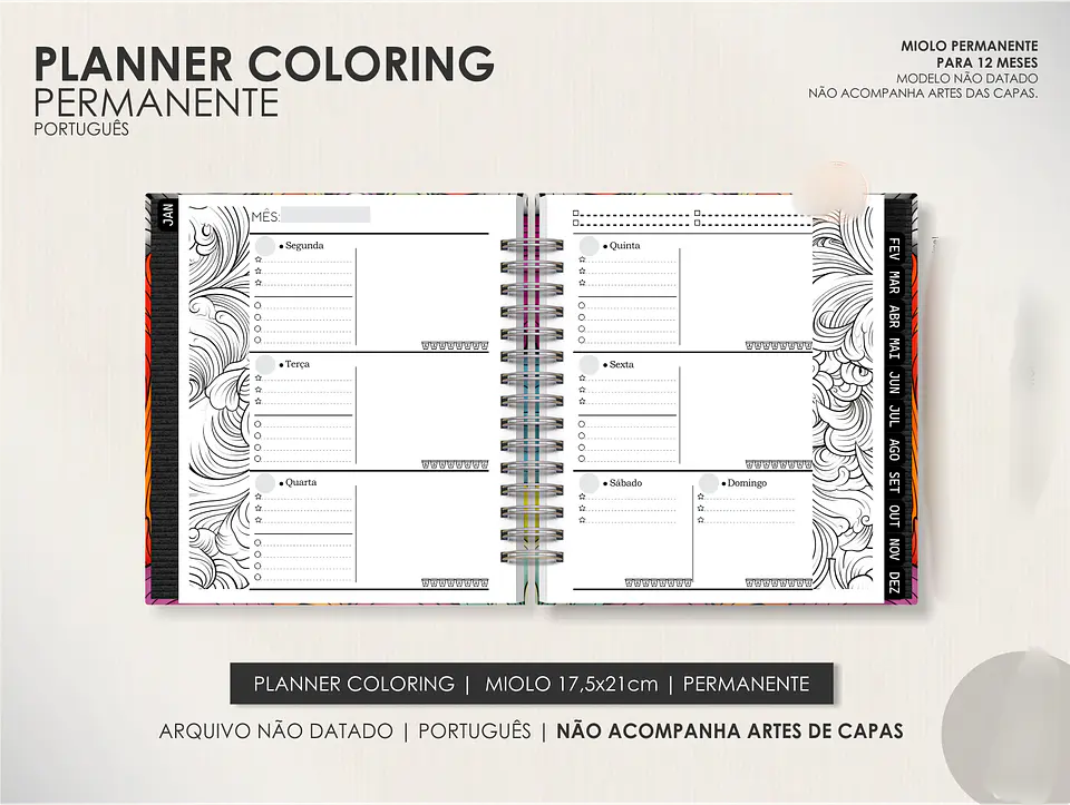 Arquivo Miolo Planner Coloring Permanente - Português 3