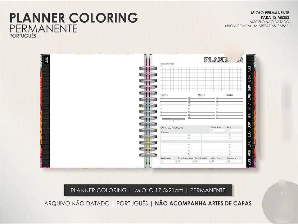 Arquivo Miolo Planner Coloring Permanente - Português 5