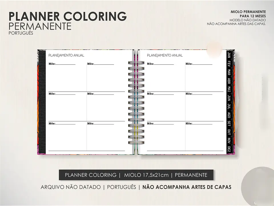 Arquivo Miolo Planner Coloring Permanente - Português 6