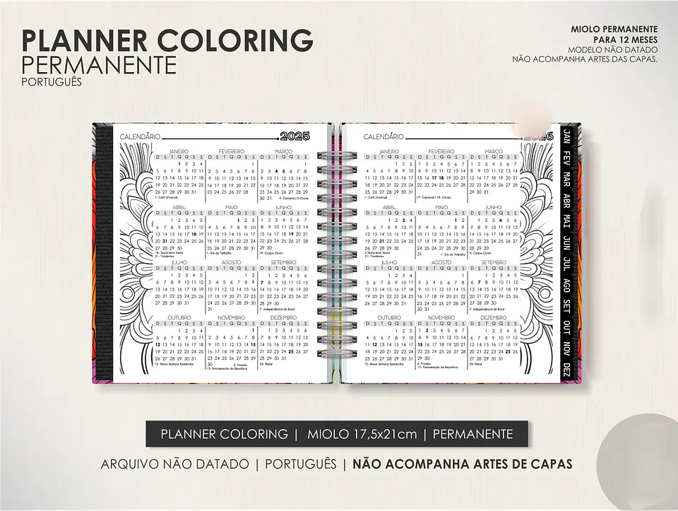 Arquivo Miolo Planner Coloring Permanente - Português 7