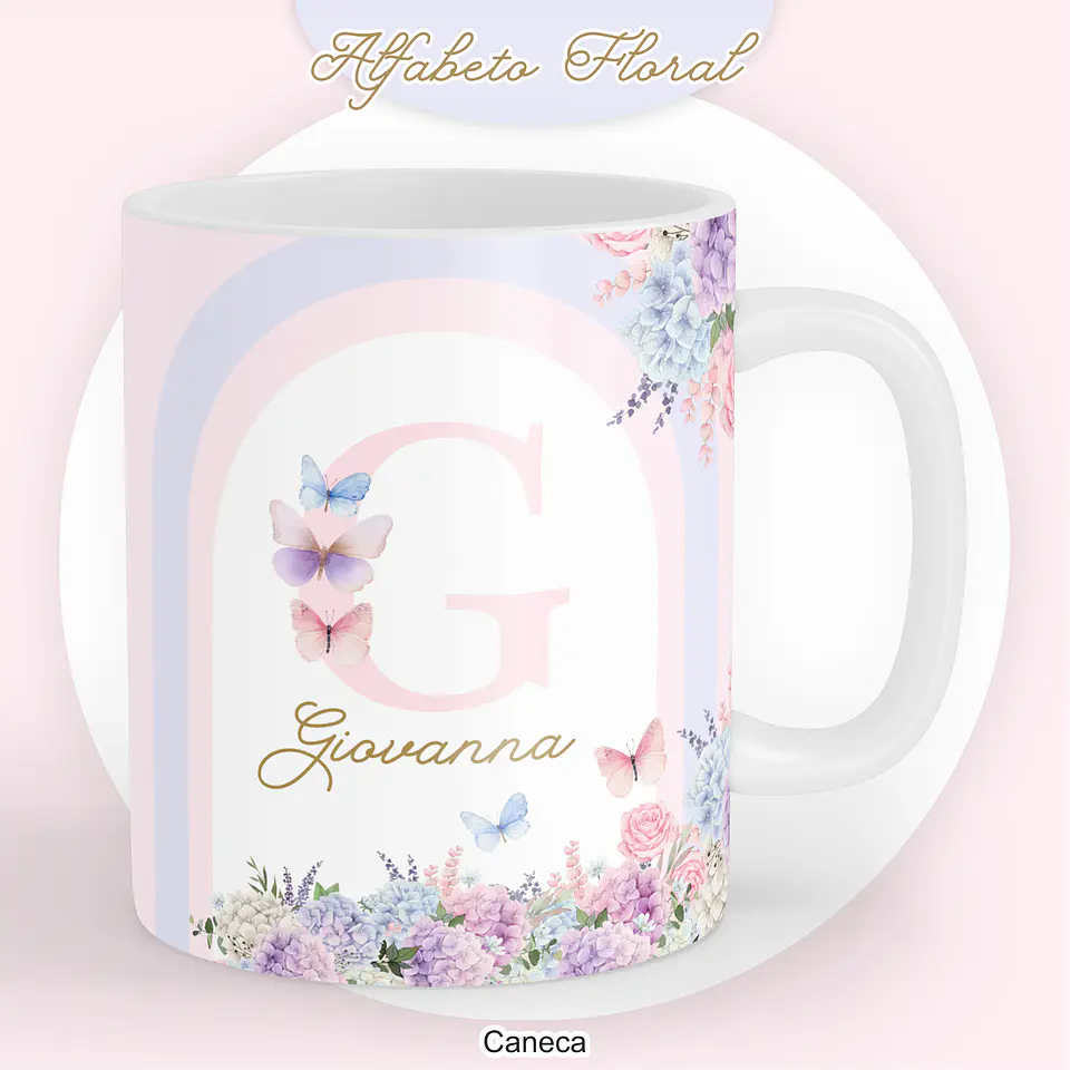 Arquivo Kit Encadernação Floral Alfabeto 7
