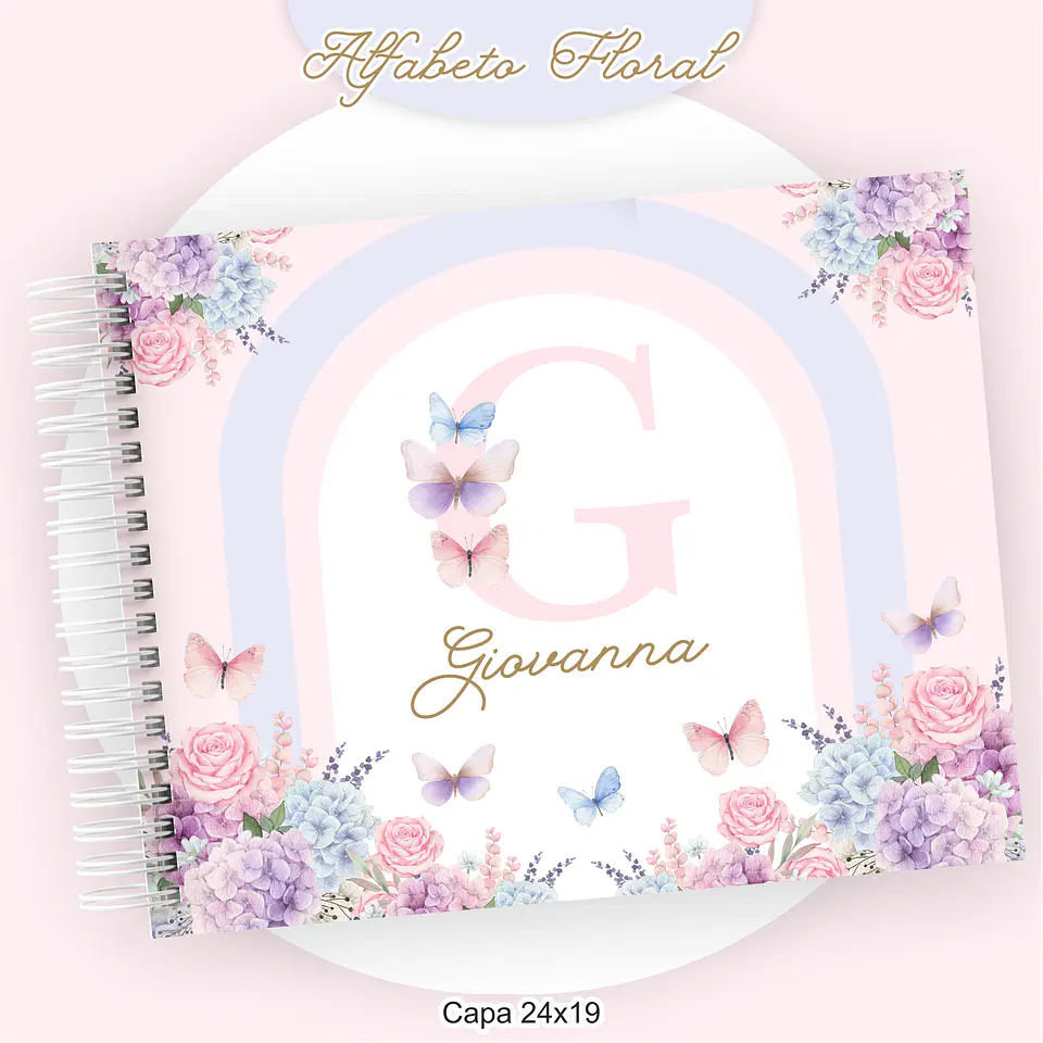 Arquivo Kit Encadernação Floral Alfabeto 8