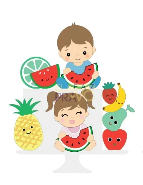 Arquivo Topo de Bolo Bebês Frutinhas - EM CAMADAS