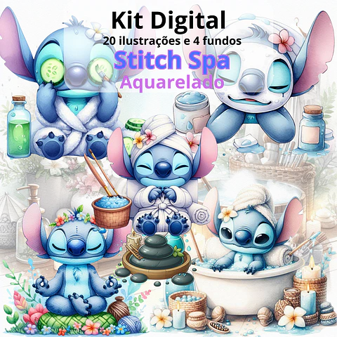Kit Digital Stitch Spa Aquarela