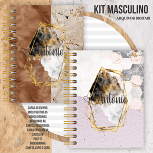 Arquivo Combo Encadernação Masculina Mármore