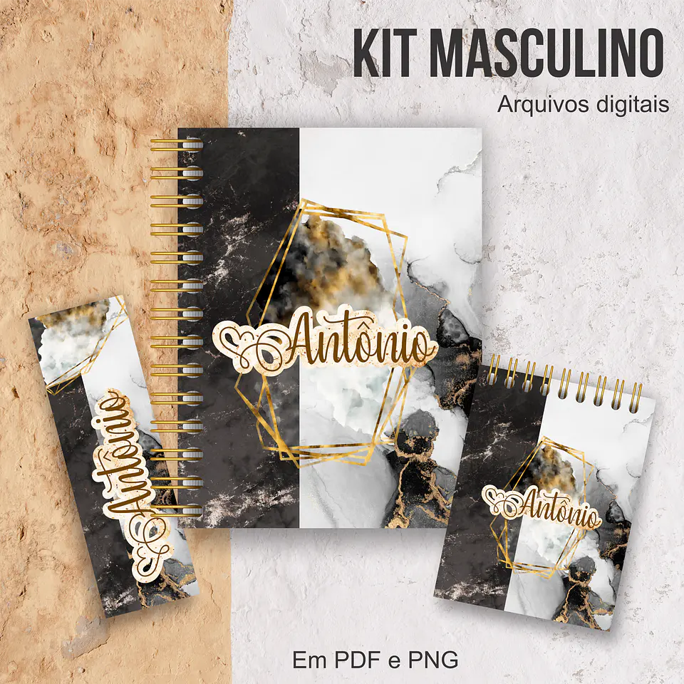 Arquivo Combo Encadernação Masculina Mármore 7