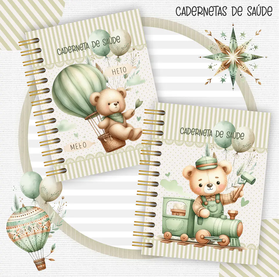 Arquivo Capas Caderneta Ursinhos Verde 2