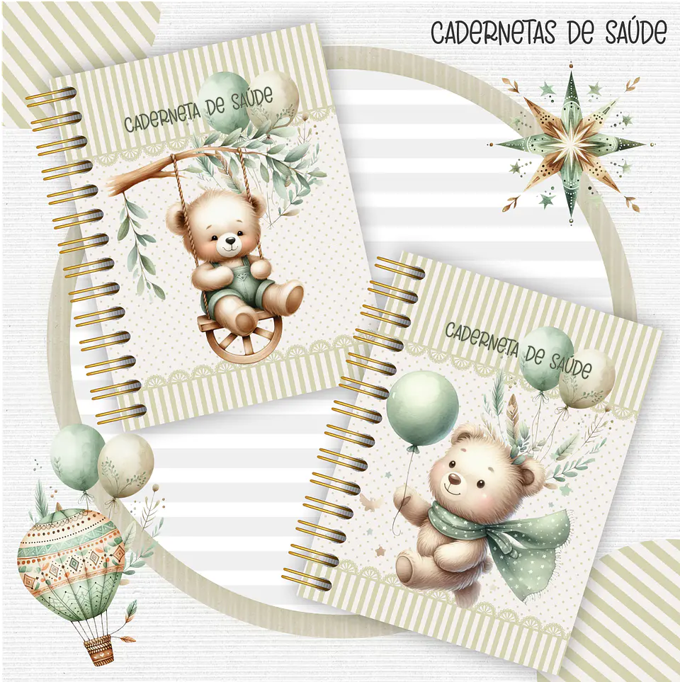 Arquivo Capas Caderneta Ursinhos Verde 4