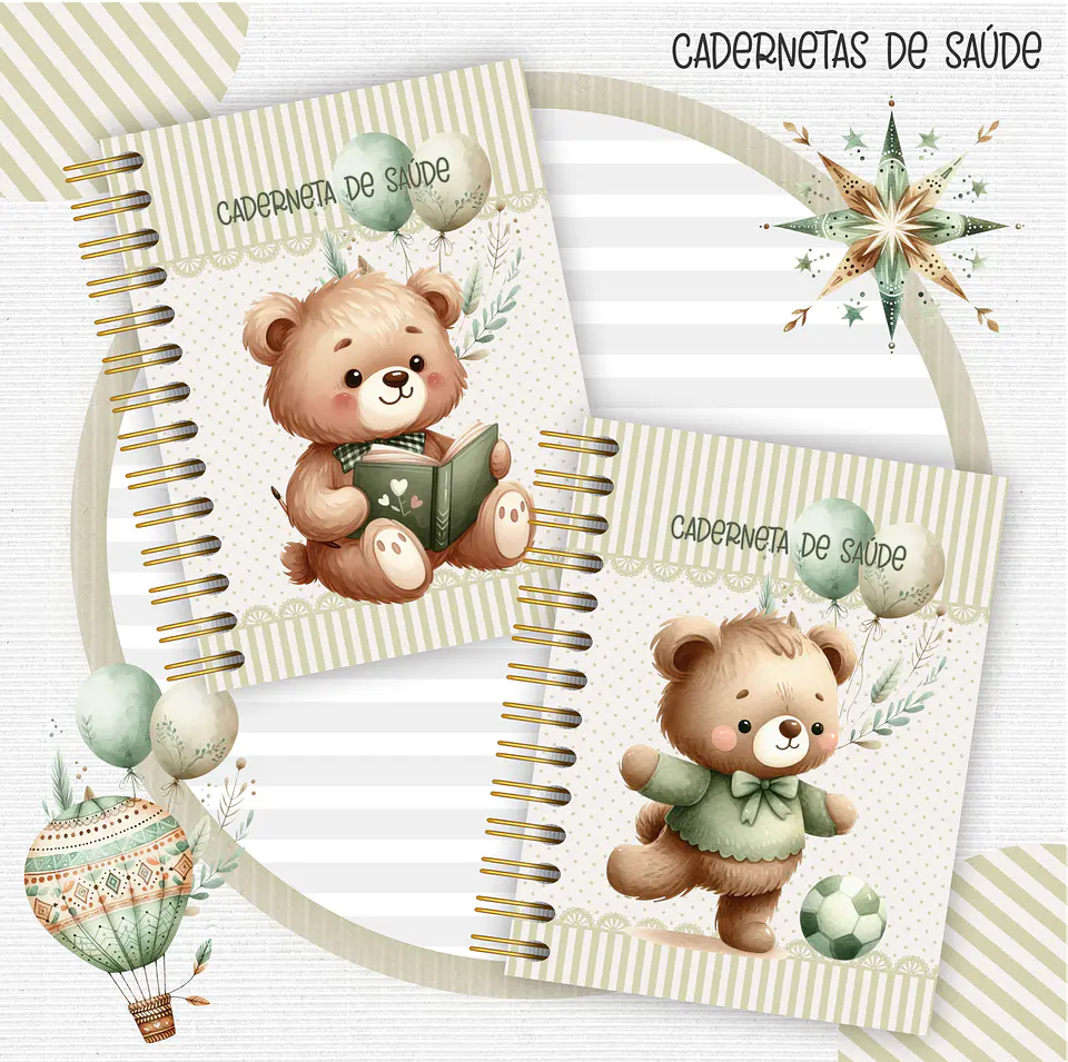 Arquivo Capas Caderneta Ursinhos Verde 5