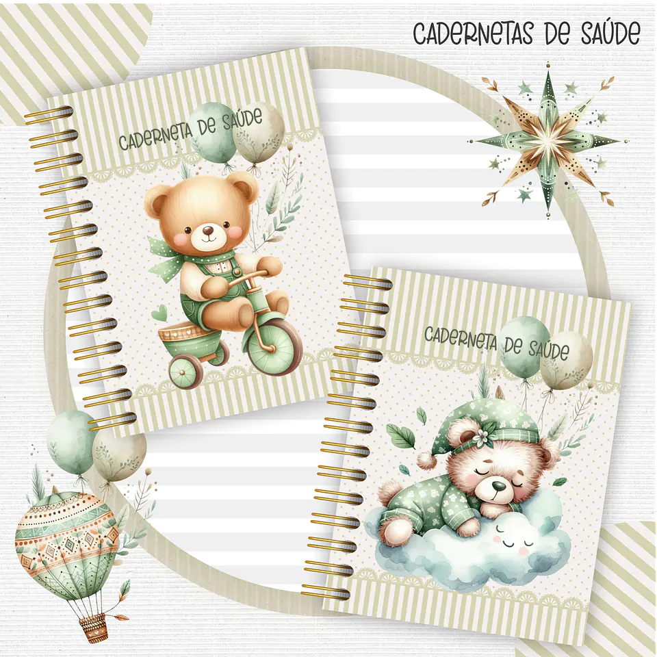 Arquivo Capas Caderneta Ursinhos Verde 6