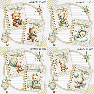 Arquivo Capas Caderneta Ursinhos Verde