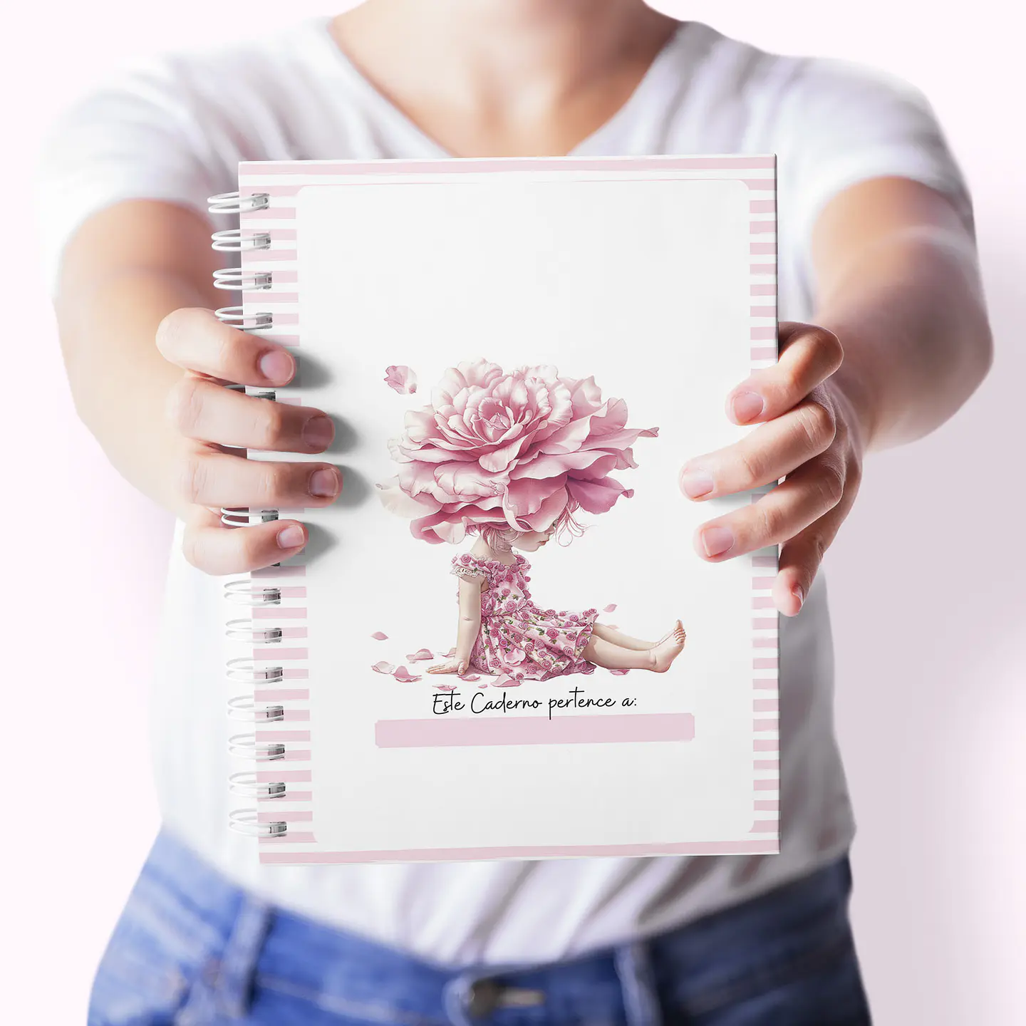 Arquivo Caderno A5 + Bloquinho A6 Floral Rosa 5