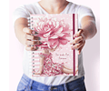 Arquivo Caderno A5 + Bloquinho A6 Floral Rosa