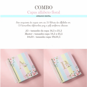 Arquivo Combo de Capas Alfabeto Floral