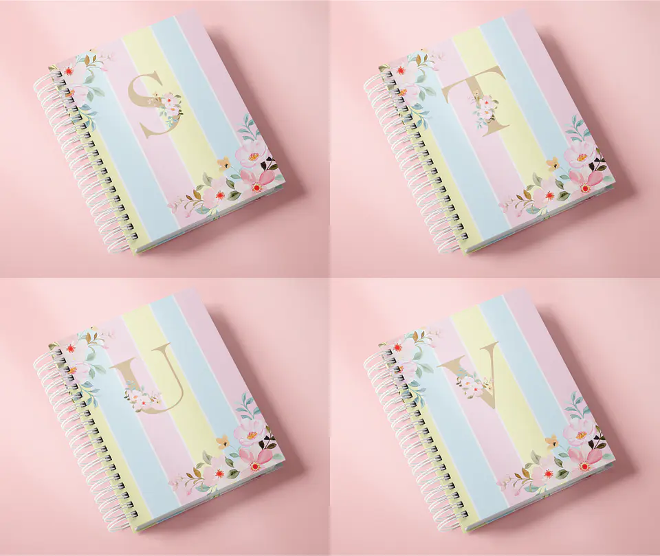 Arquivo Combo de Capas Alfabeto Floral 8