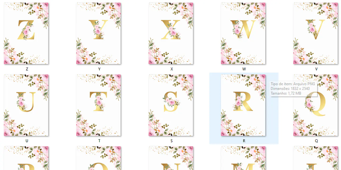 Arquivo Capas Alfabeto Floral 3