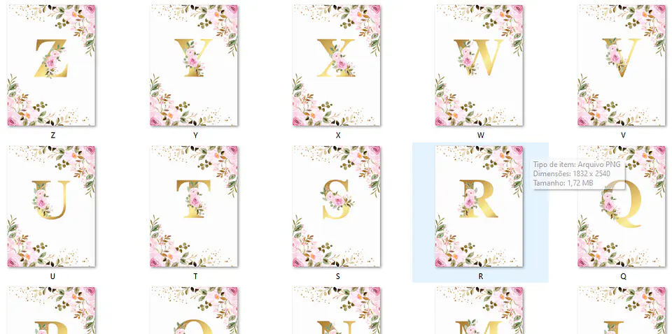 Arquivo Capas Alfabeto Floral 3