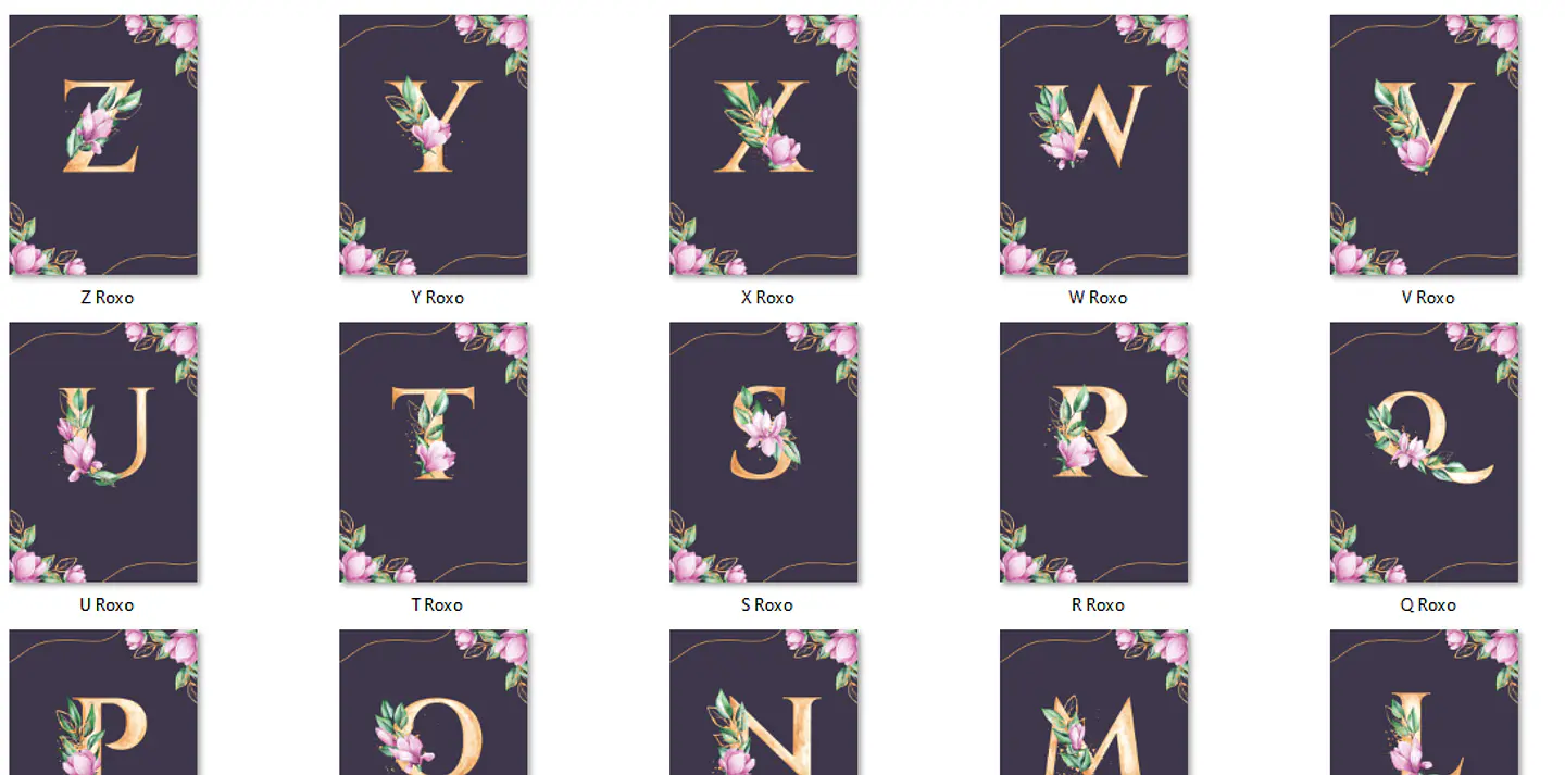 Arquivo Capas Alfabeto Floral 4