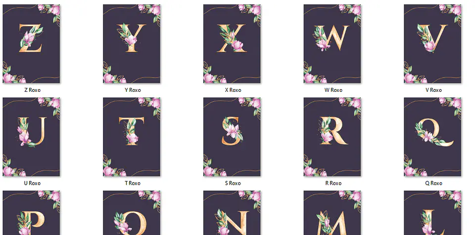 Arquivo Capas Alfabeto Floral 4