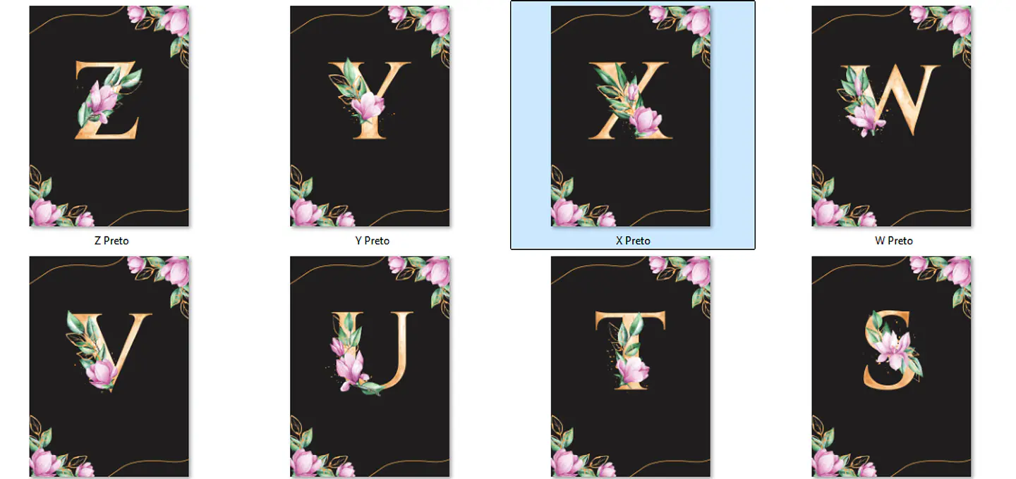 Arquivo Capas Alfabeto Floral 5