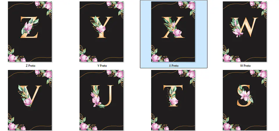 Arquivo Capas Alfabeto Floral 5