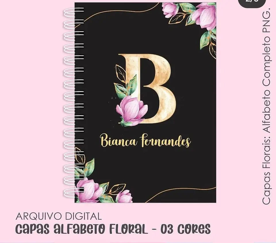Arquivo Capas Alfabeto Floral 2