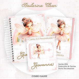 Arquivo Encadernação Caderneta de Vacina Bailarina Clean