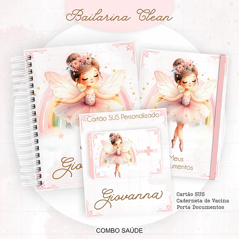 Arquivo Encadernação Caderneta de Vacina Bailarina Clean