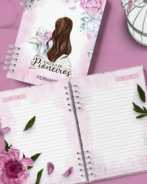 Arquivo Encadernação Caderno Escola de Pioneiros Floral - Bicho Papel