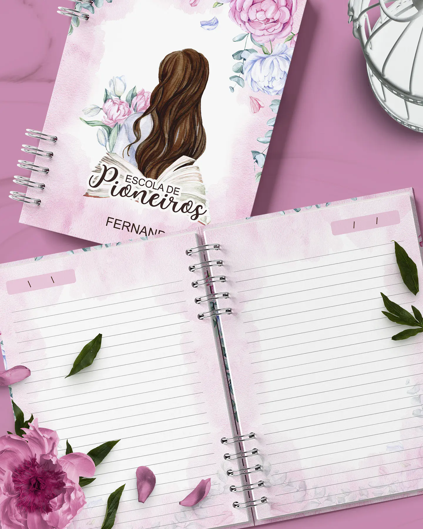 Arquivo Encadernação Caderno Escola de Pioneiros Floral - Bicho Papel 1
