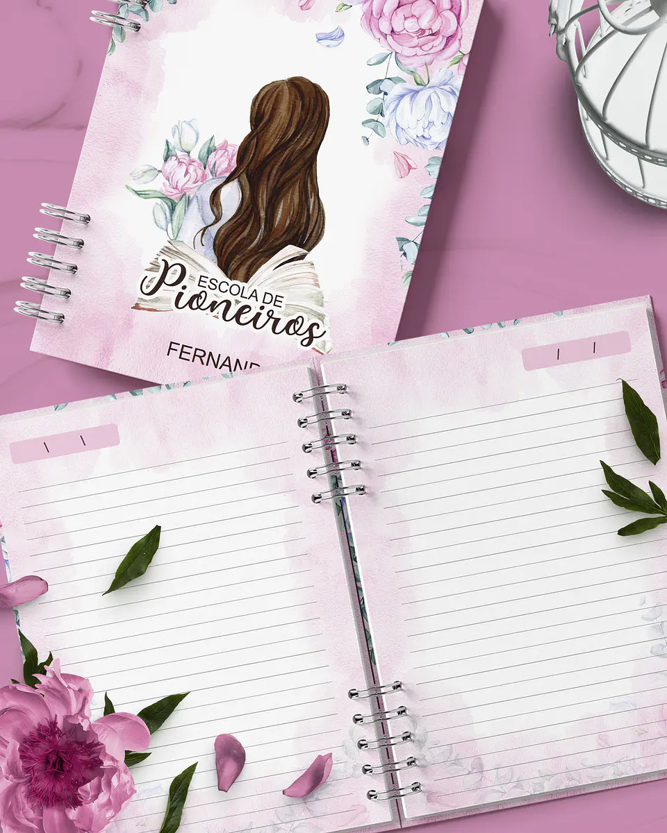 Arquivo Encadernação Caderno Escola de Pioneiros Floral - Bicho Papel 1