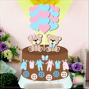 Arquivo Topo de Bolo Chá Revelação Ursinhos