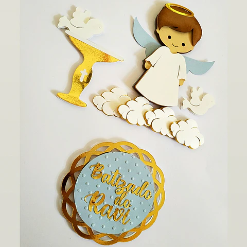 Arquivo Topo de Bolo Batizado Anjinho em Camadas