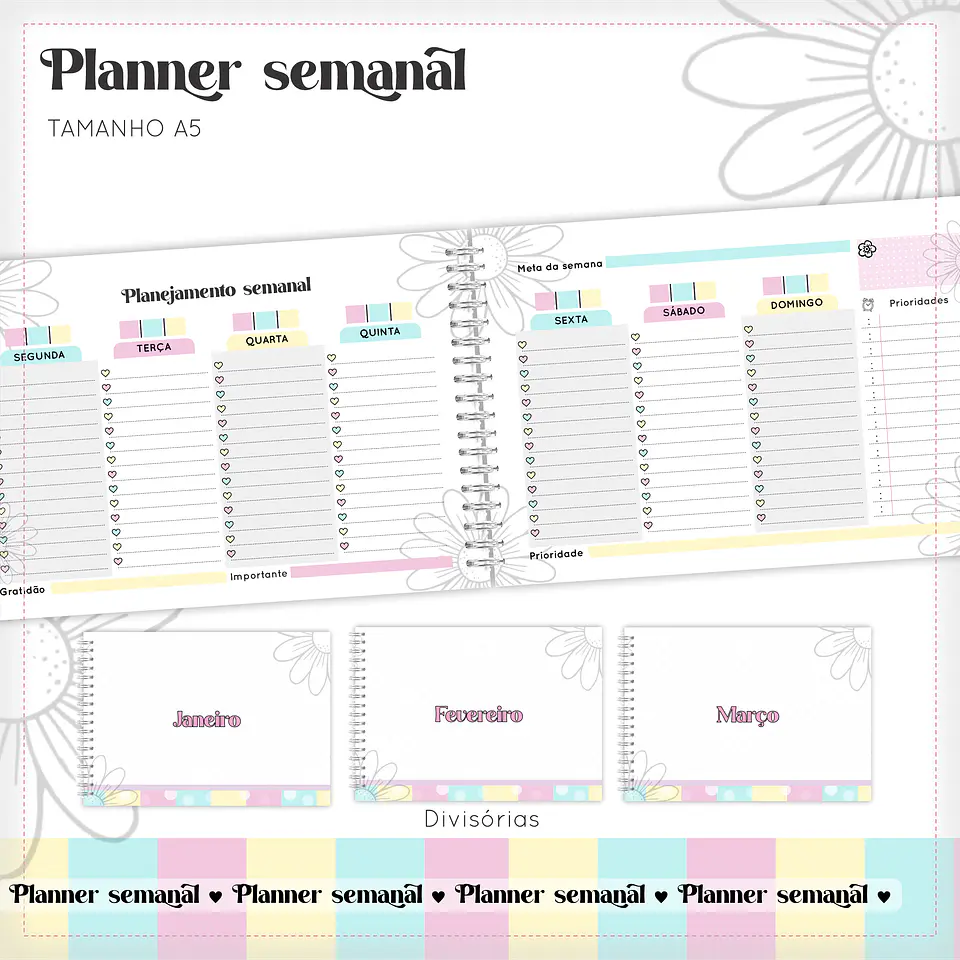 Arquivo Encadernação Planner Semanal 4