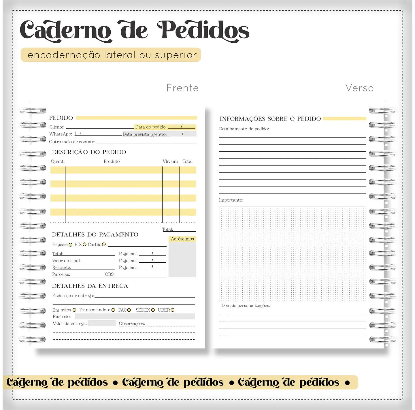Arquivo Encadernação Caderno de Pedidos 3