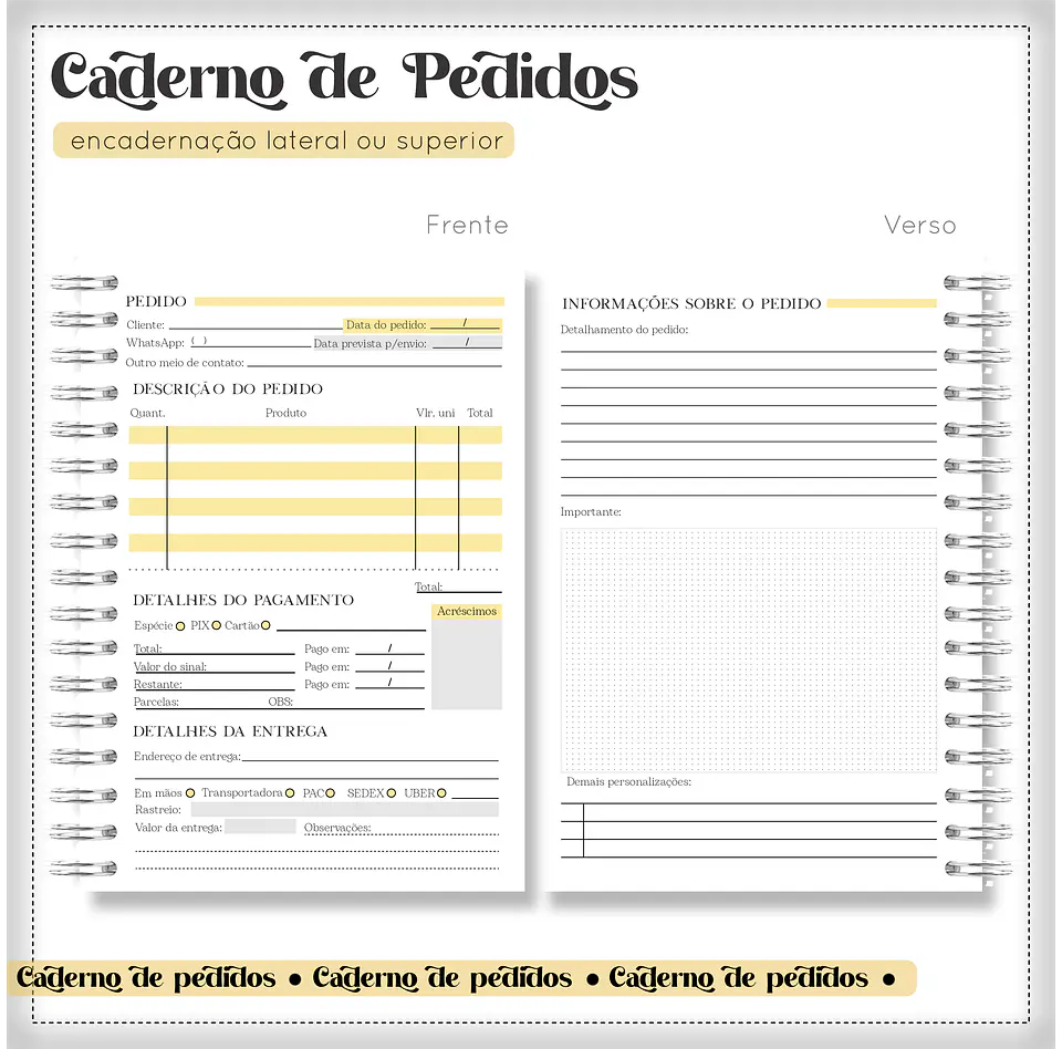 Arquivo Encadernação Caderno de Pedidos 3