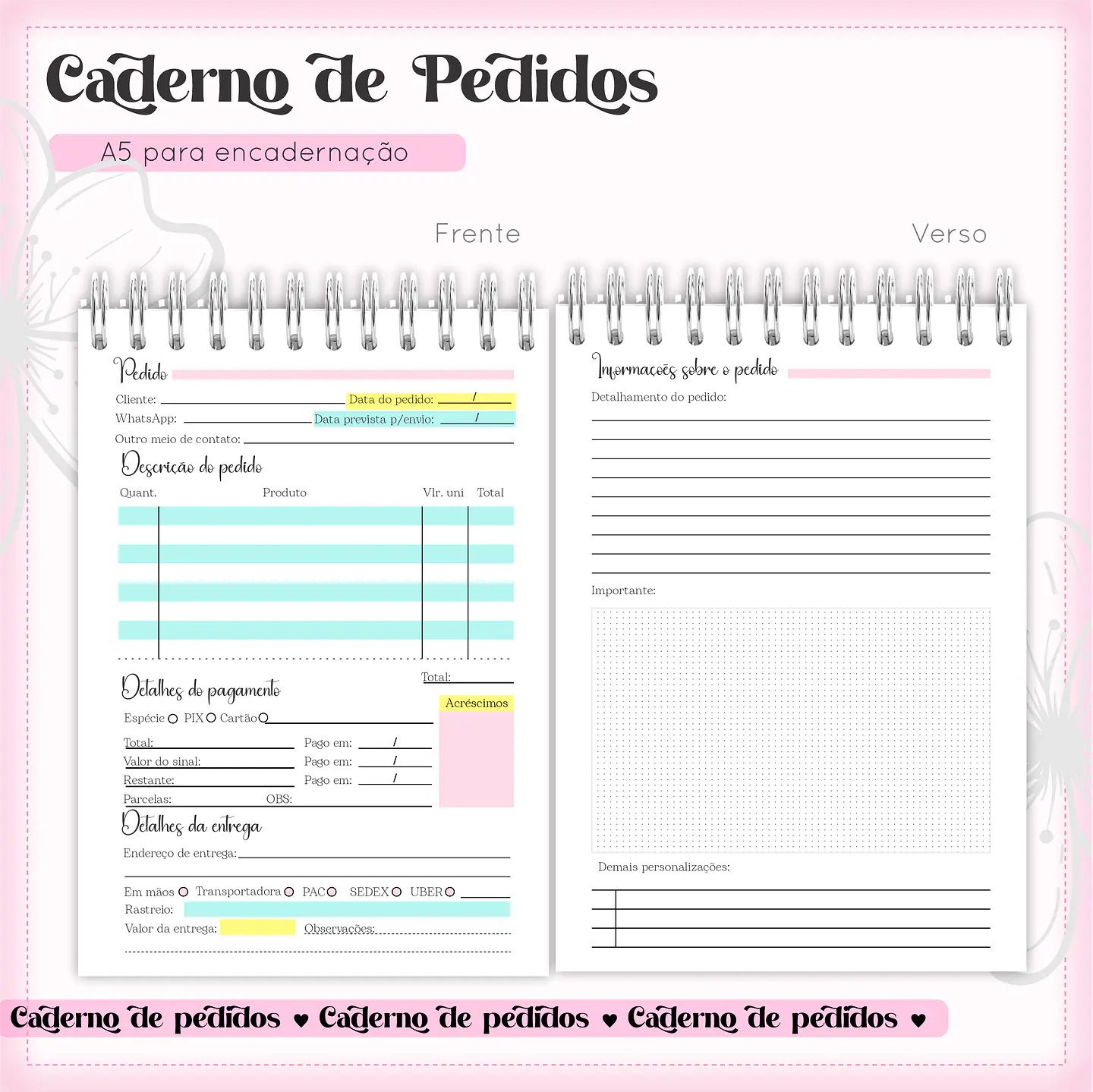 Arquivo Encadernação Caderno de Pedidos 4