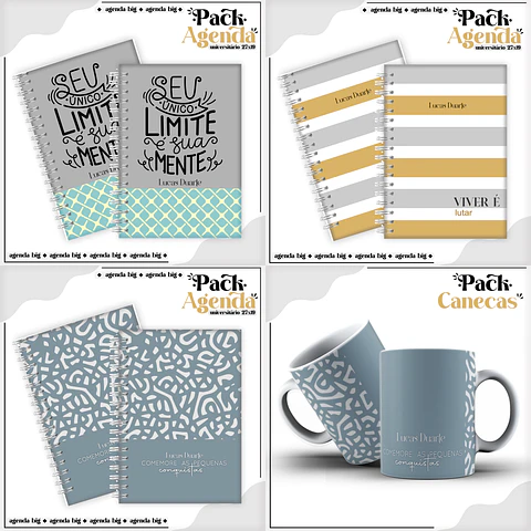 Arquico Pack de Agendas Universitários Masculino