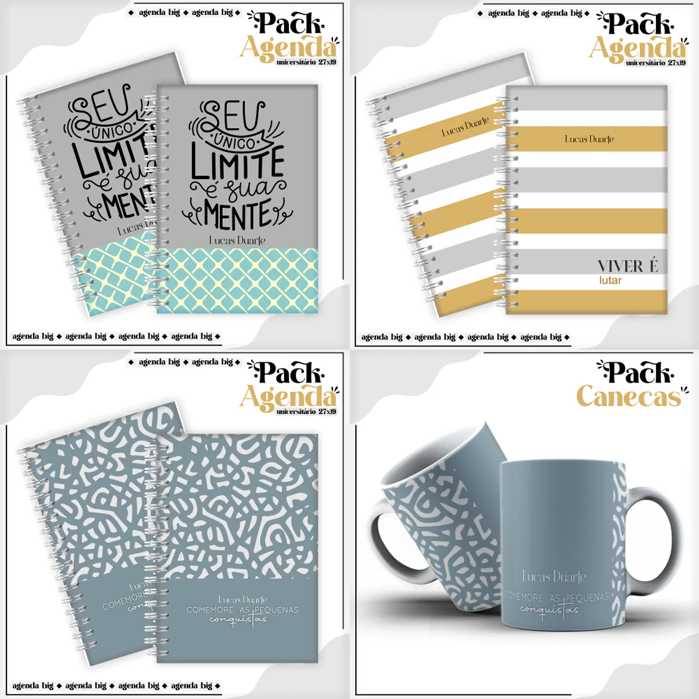 Arquico Pack de Agendas Universitários Masculino 1
