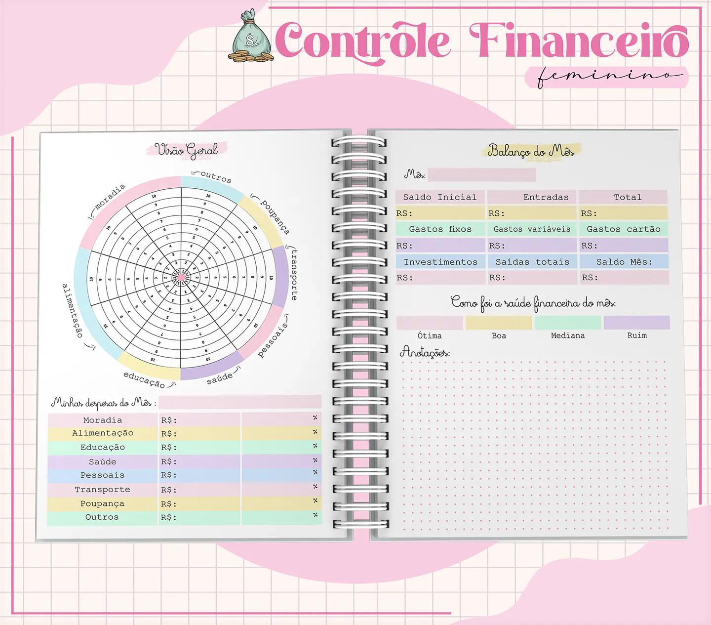 Arquivo Planner Financeiro Feminino 2