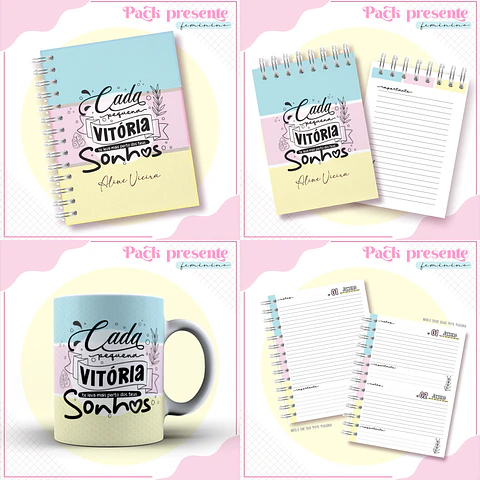 Arquivo Encadernação Kit Agenda Frases Motivacionais
