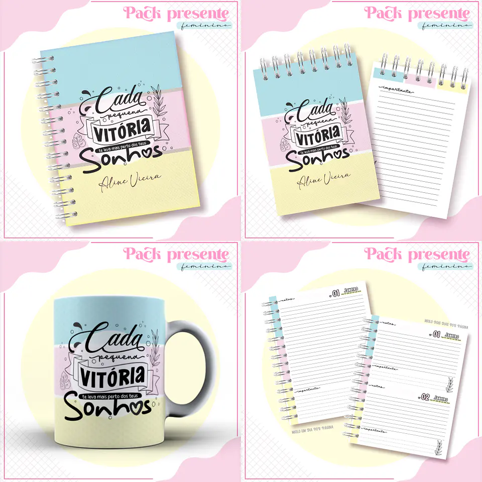 Arquivo Encadernação Kit Agenda Frases Motivacionais 1