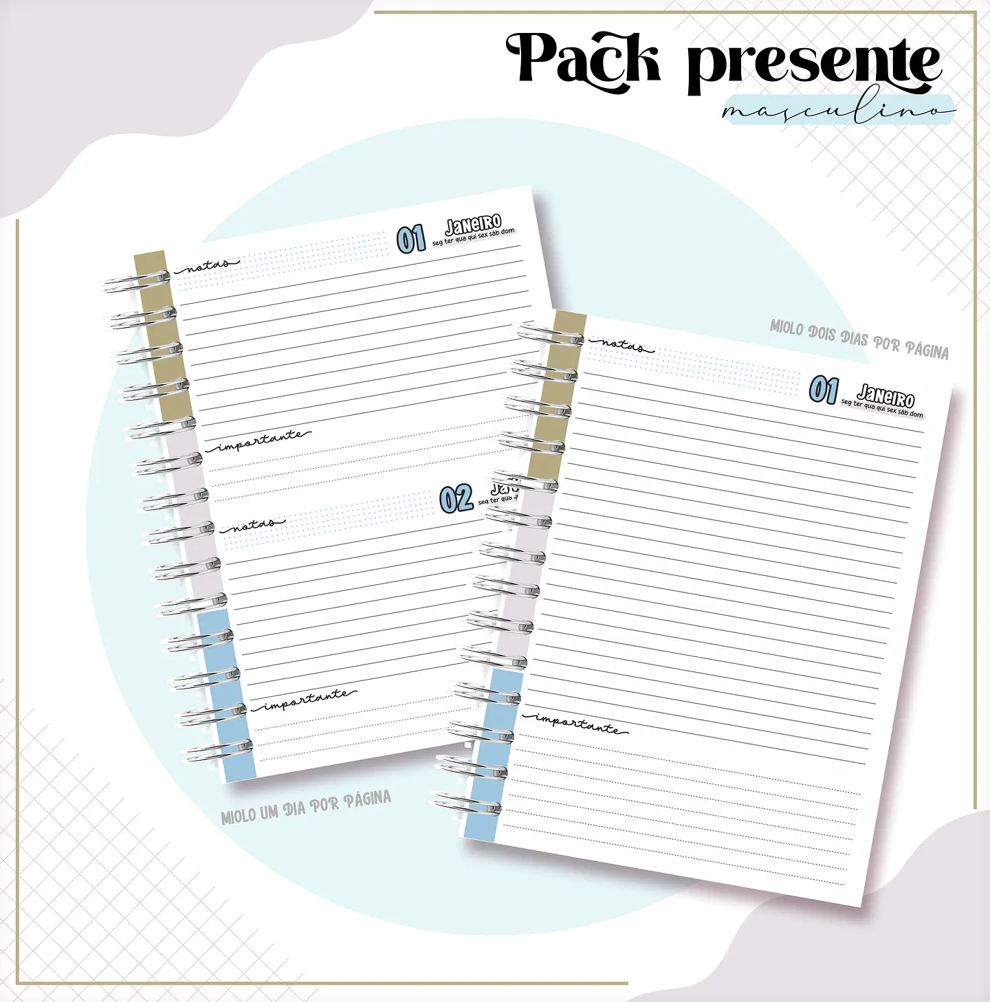 Arquivo Encadernação Kit Agenda Masculina Frases Motivacionais 5