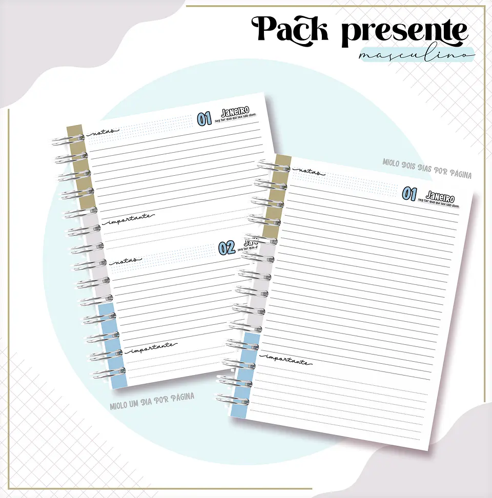 Arquivo Encadernação Kit Agenda Masculina Frases Motivacionais 5