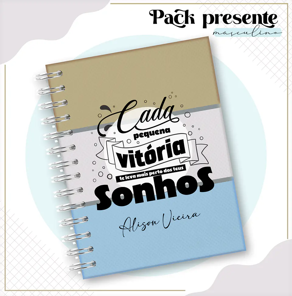 Arquivo Encadernação Kit Agenda Masculina Frases Motivacionais 6