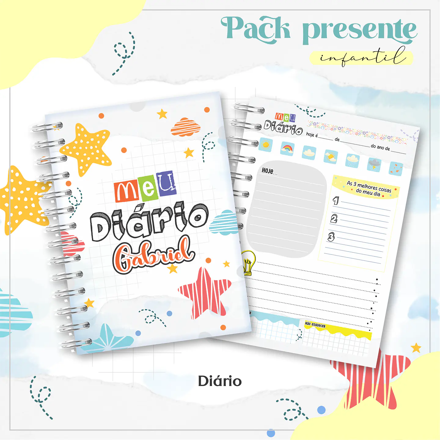 Arquivo Kit Encadernação Diário Infantil 5